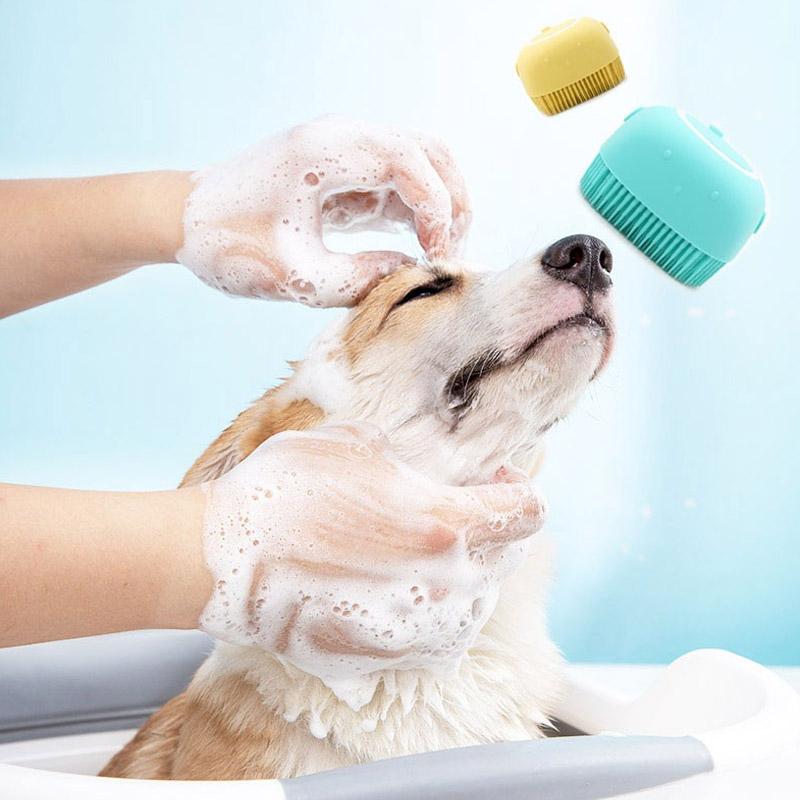 Brosse de bain en silicone pour animaux de compagnie