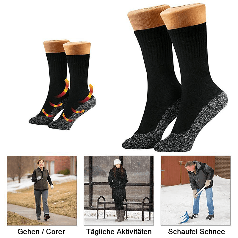 Chaussettes chaudes 35 degrés à température constante chaussettes ， trois paires de chaussettes noires