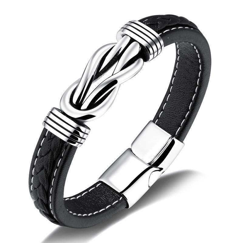 Bracelet pour hommes de la conception à l'infini en acier en titane