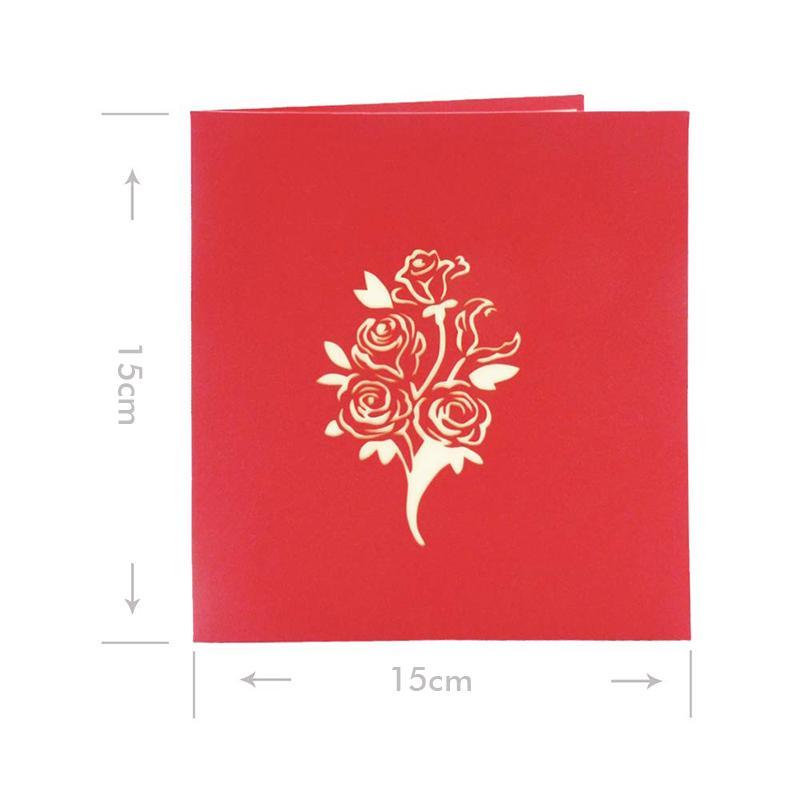 Carte pop-up Bouquet Rose