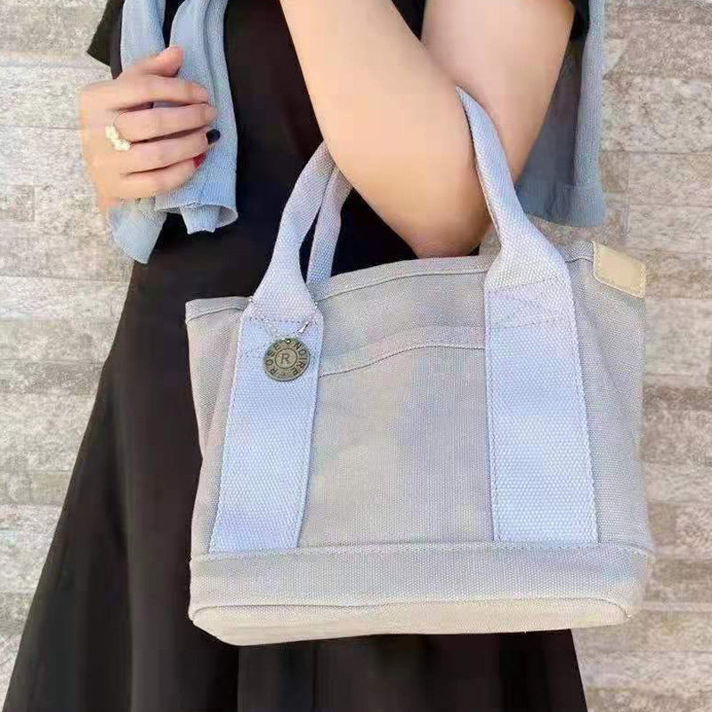 Damen Einfache Handtasche aus Segeltuch